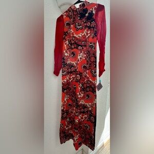 Vintage Psychedelic floral Maxi dress